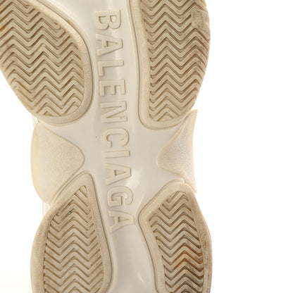 Balenciaga Technical Fabric Allover Logo Womens Triple S Sneakers 39 White Black 8 of 10