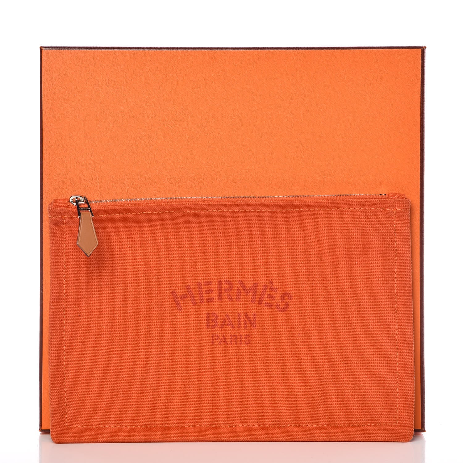 Hermes Toile Flat Yachting Pouch PM Orange 7 of 7