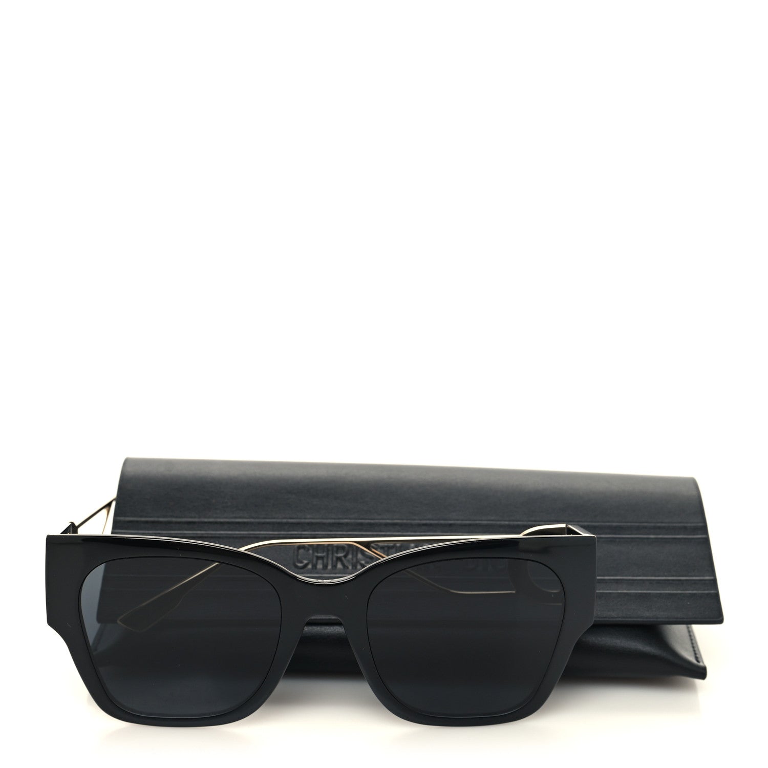Christian Dior Rectangular 30 Montaigne 1 Sunglasses Black Gold 9 of 9