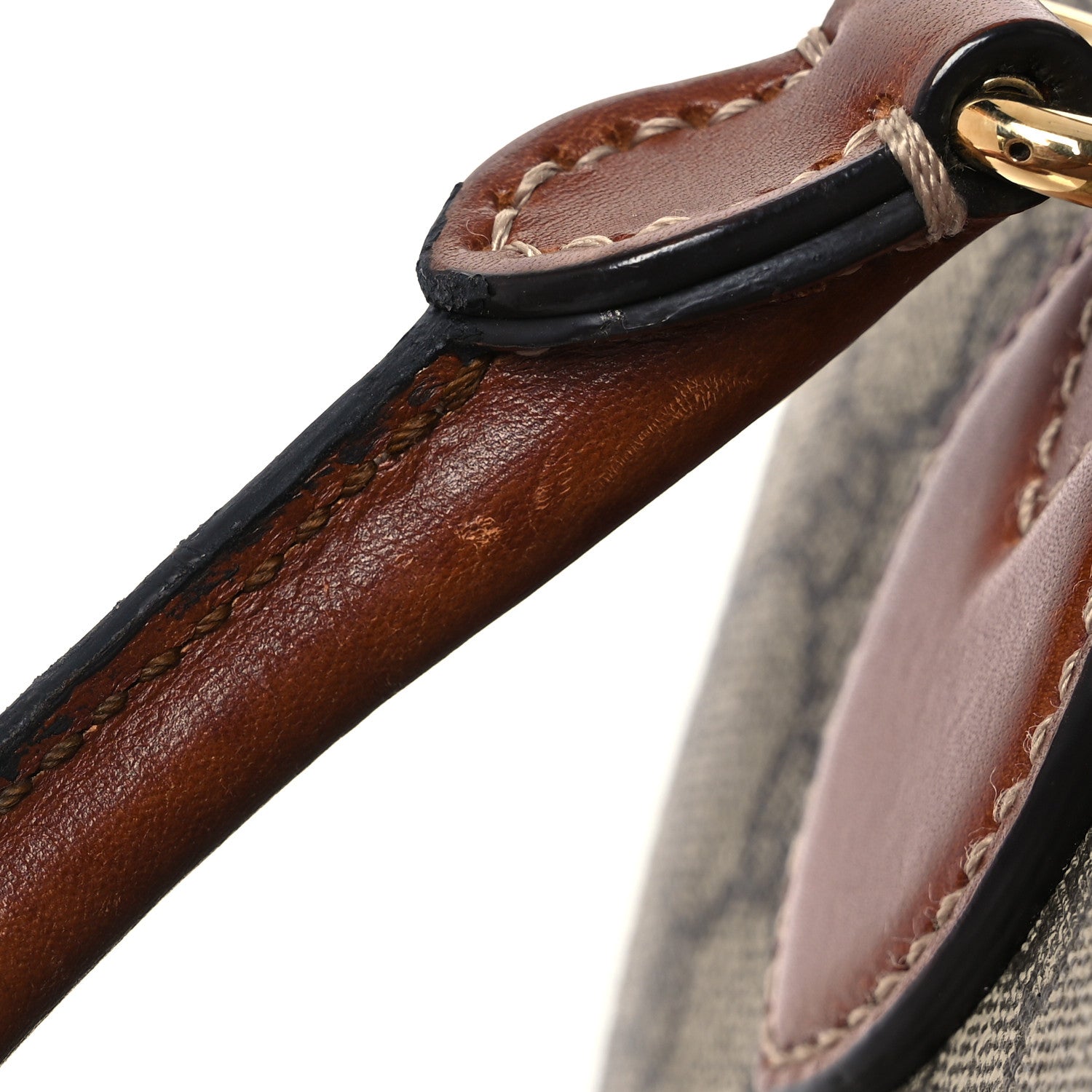 Gucci GG Supreme Monogram Cuoio Toscano Small Boston Beige Ebony Cuir 13 of 17