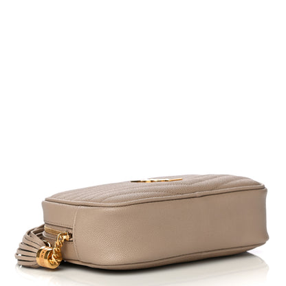Saint Laurent Grain De Poudre Matelasse Monogram Mini Lou Camera Bag Dark Beige 4 of 10