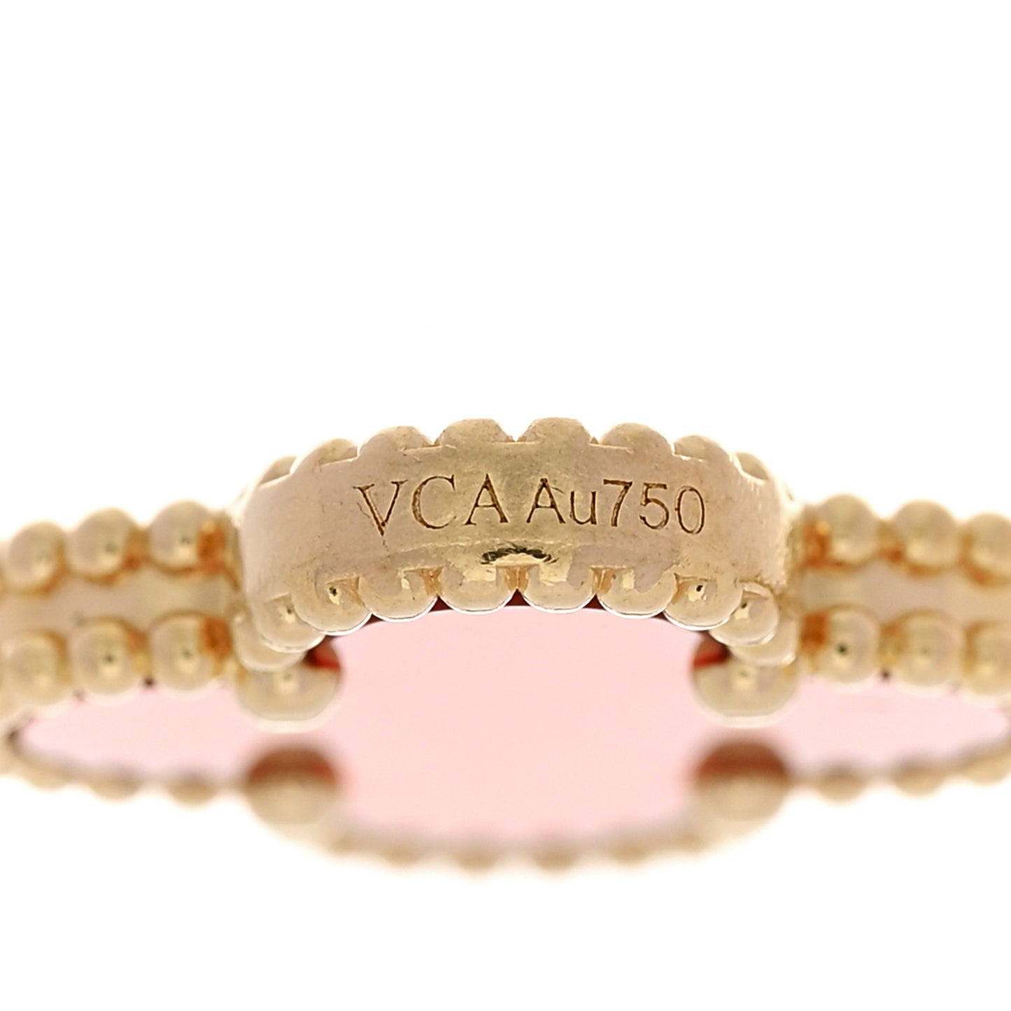 18K Yellow Gold Carnelian 5 Motifs Vintage Alhambra Bracelet
