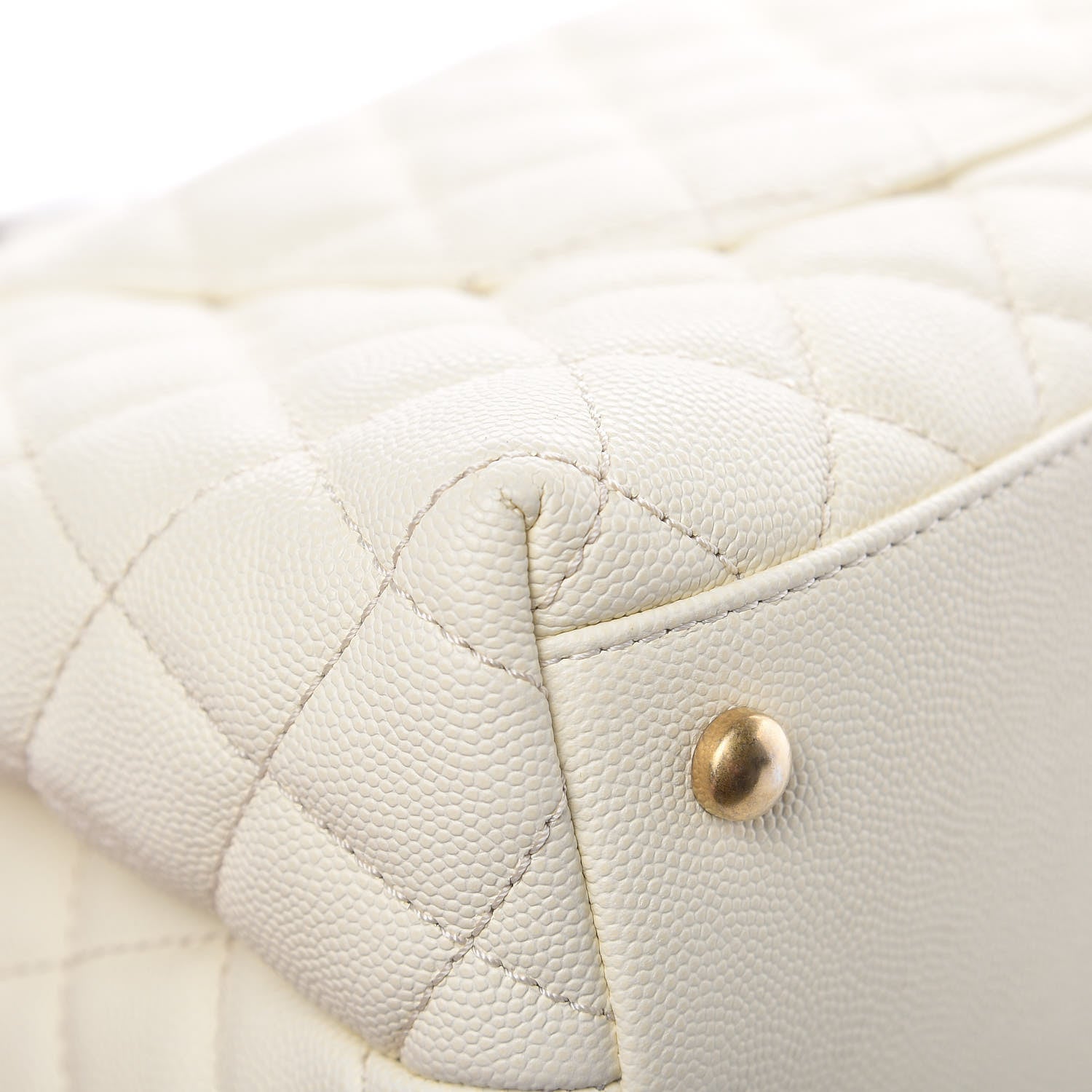 Chanel Caviar Elaphe Quilted Small Coco Handle Flap Ivory 11 of 18