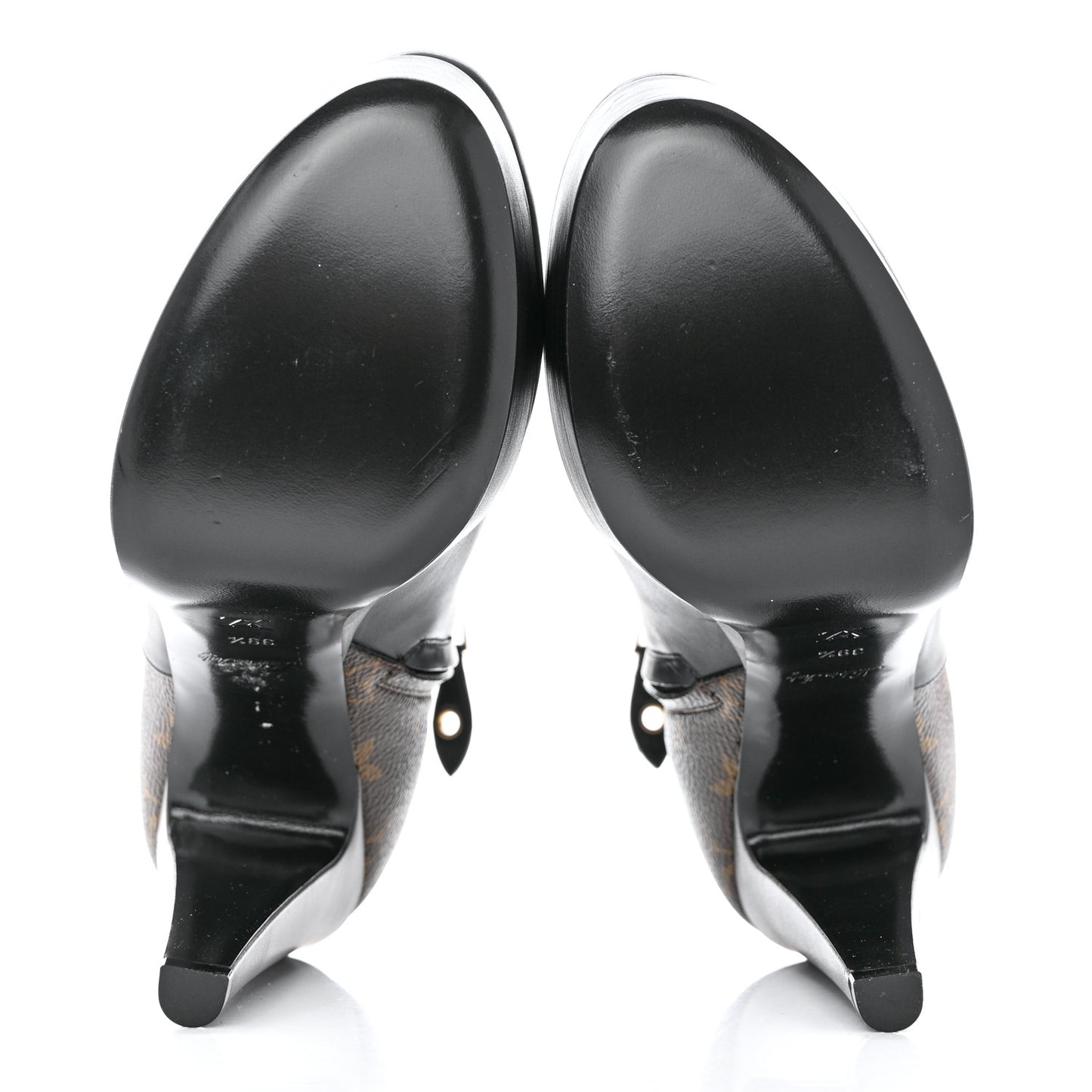 Calfskin Monogram Afterglow Platform Ankle Boots 39.5 Black