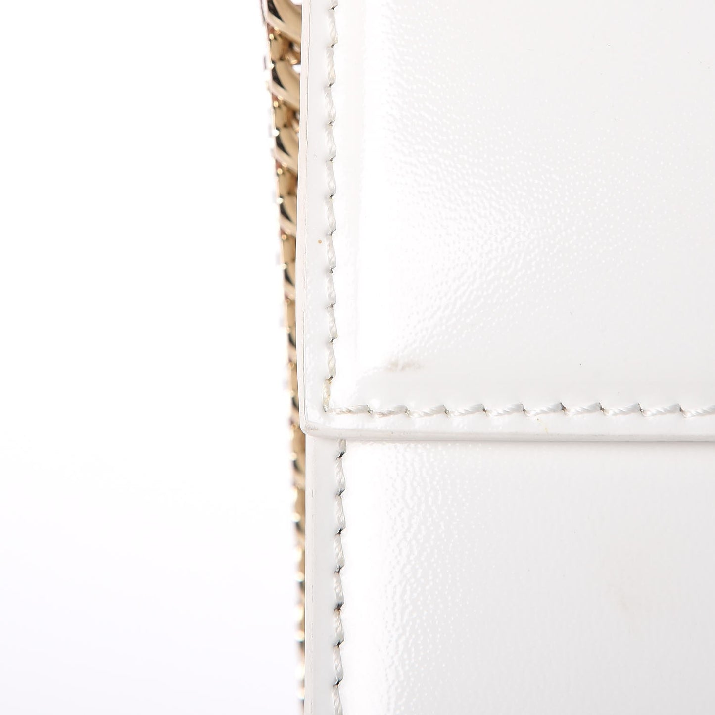 Patent Large Diamante Flap White