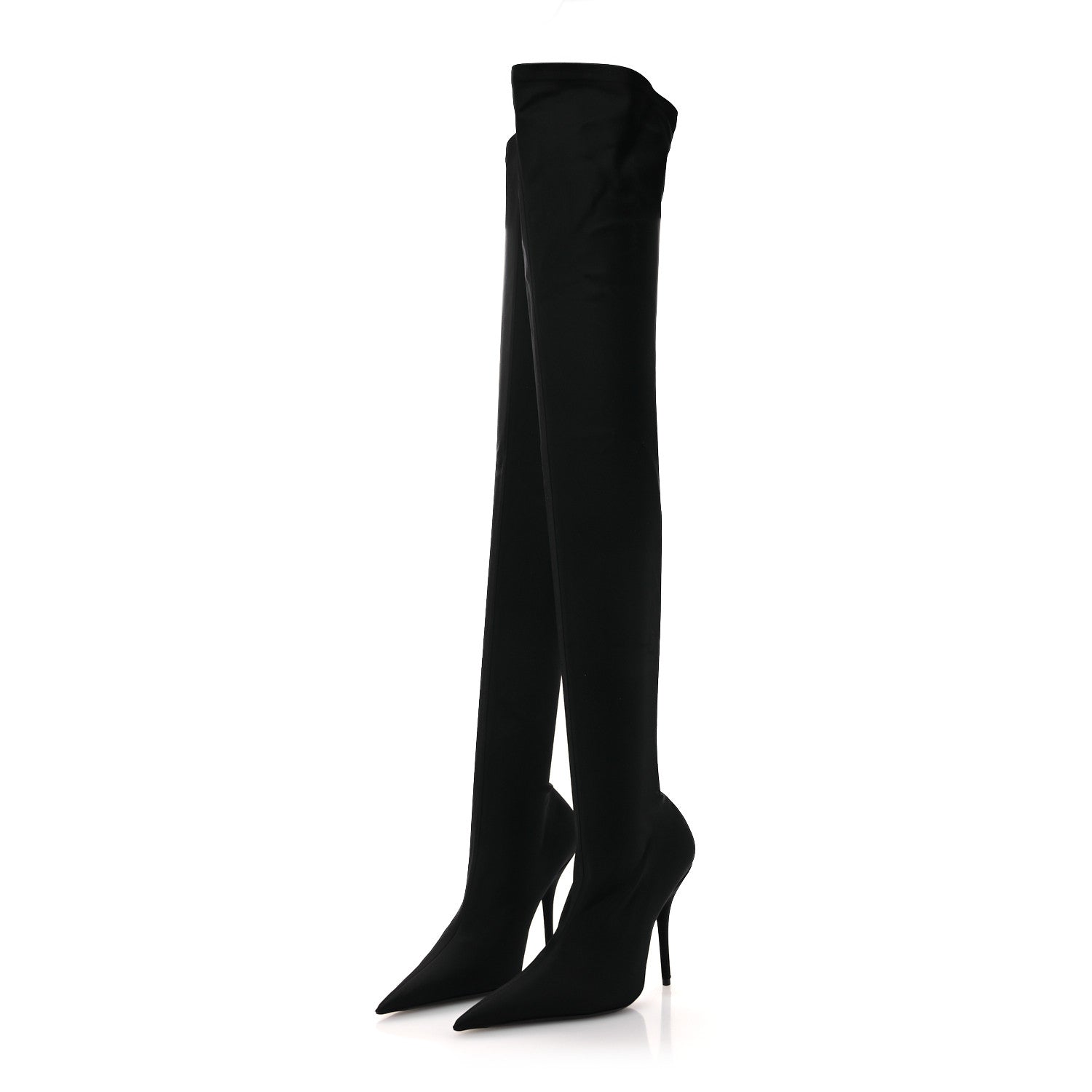 Balenciaga Matte Spandex Pointed Toe Knife 110mm Thigh High Boots 39 Black 4 of 8