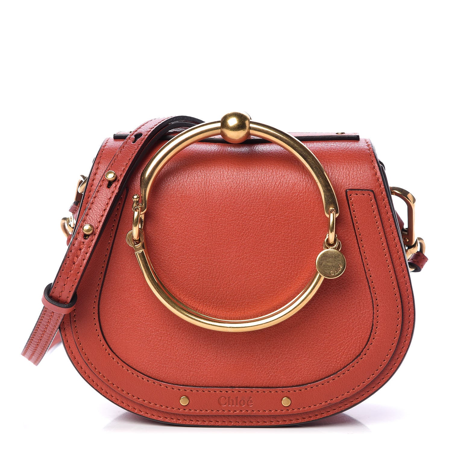 Chloe Calfskin Small Nile Bracelet Bag Earthy Red 1 of 9