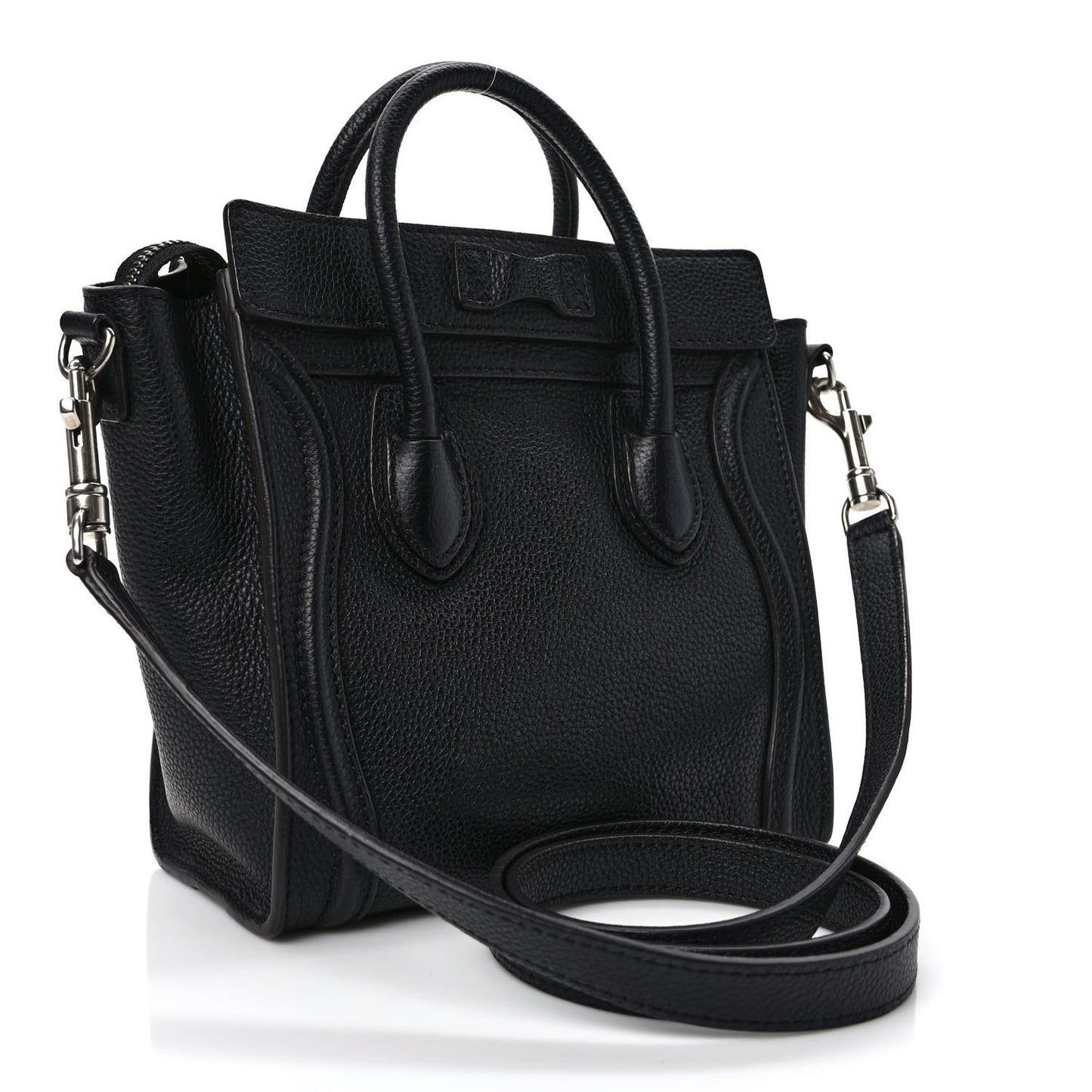 Drummed Calfskin Nano Luggage Black