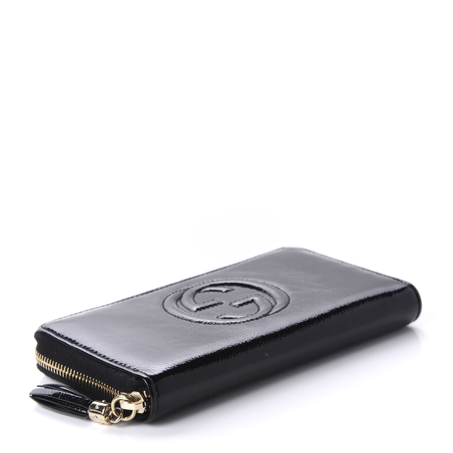 Gucci Patent Calfskin Soho Zip Around Wallet Black 4 of 10