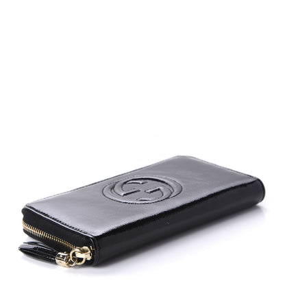 Gucci Patent Calfskin Soho Zip Around Wallet Black 4 of 10
