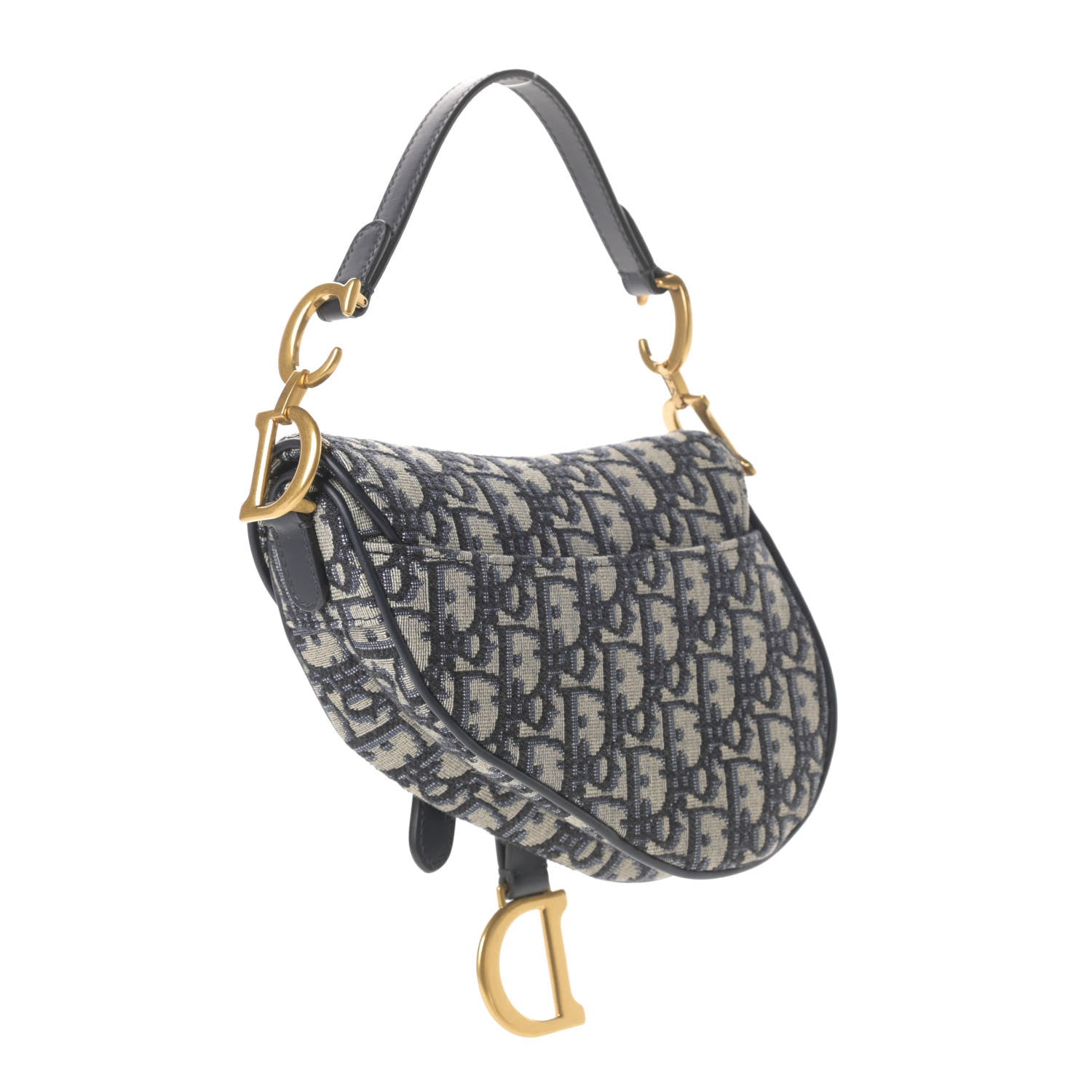 Christian Dior Oblique Mini Saddle Bag Blue 3 of 11