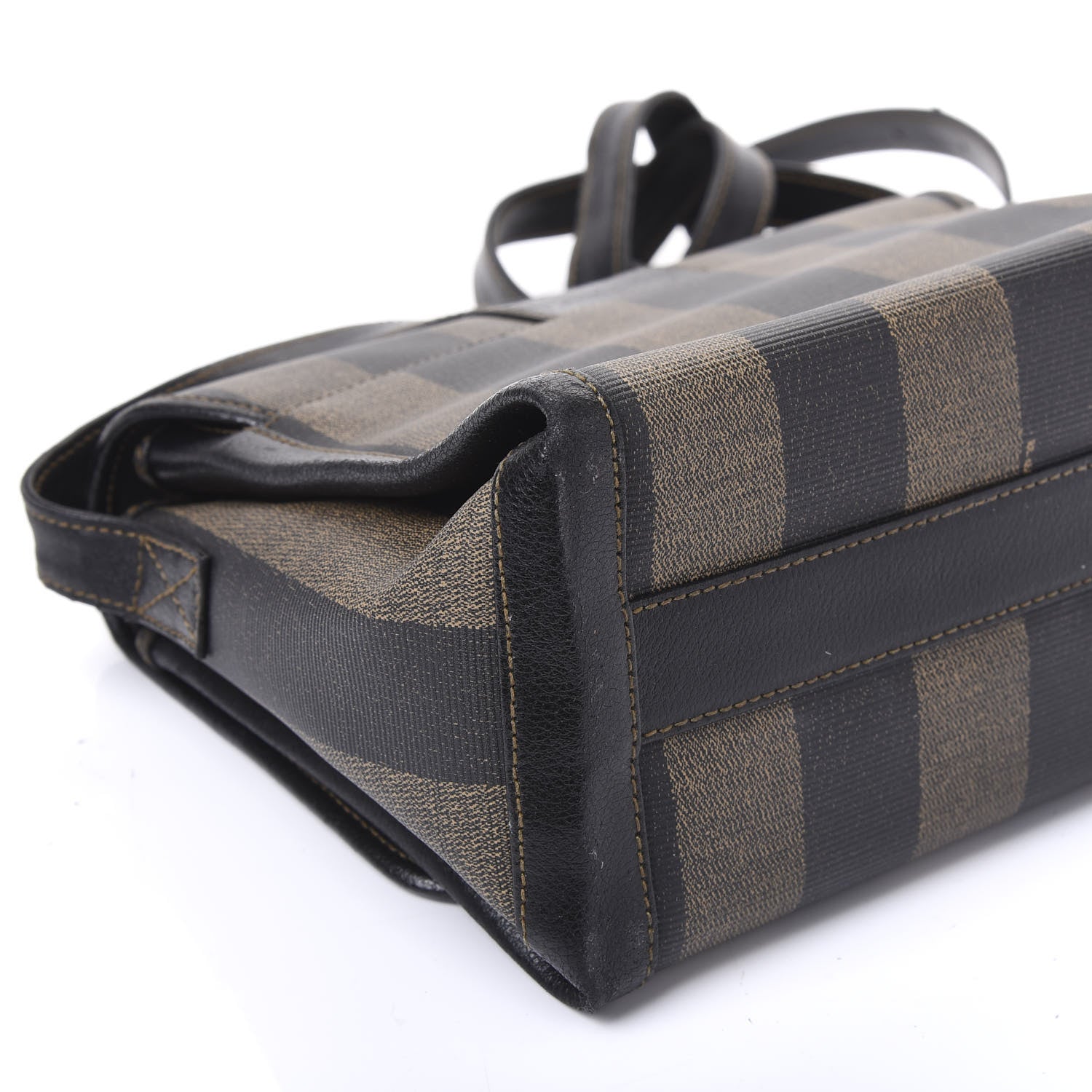 Fendi Calfskin Pequin Spalmati Crossbody Bag Tobacco 7 of 11
