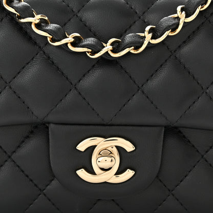 Chanel Lambskin Quilted Mini Rectangular Flap Black 8 of 11