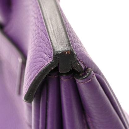 Hermes Taurillon Clemence Birkin 35 Ultraviolet 40 of 40