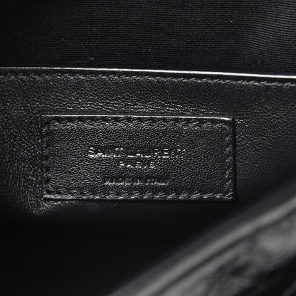 Saint Laurent Crinkled Calfskin Matelasse Monogram Baby Niki Chain Satchel Black 5 of 9