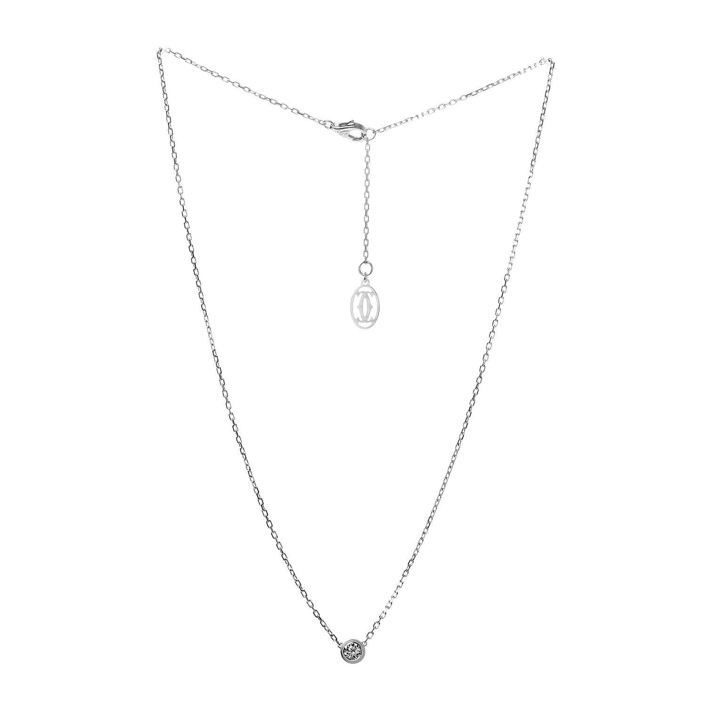 18K White Gold Diamond LM D'Amour Pendant Necklace