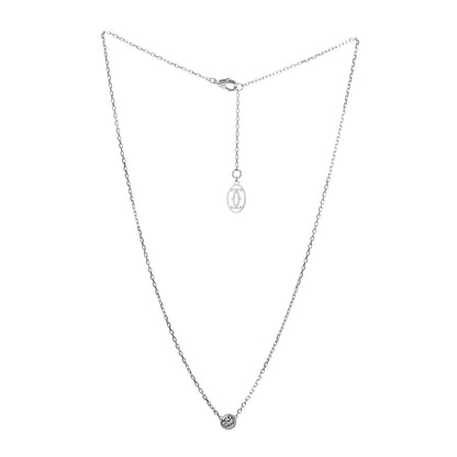 Cartier 18K White Gold Diamond LM D'Amour Pendant Necklace 3 of 7