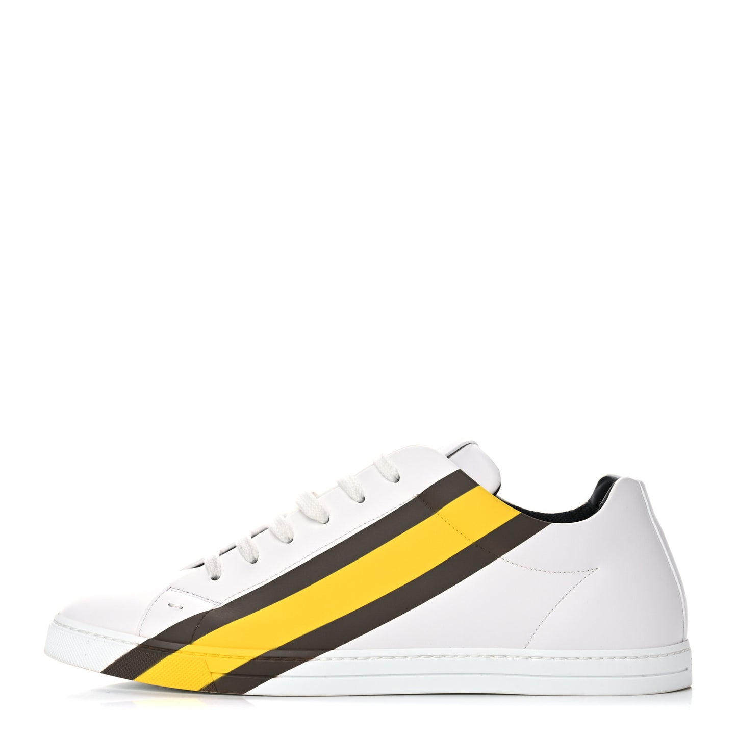 Calfskin Logo Band Mens Low Top Sneakers 9 White