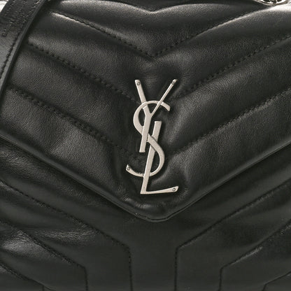 Saint Laurent Calfskin Y Quilted Monogram Small Loulou Chain Satchel Black 8 of 11
