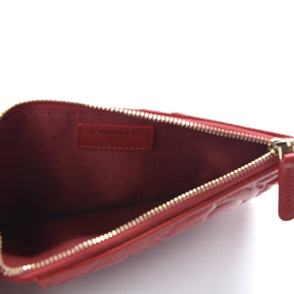 Chanel Caviar Camellia Embossed Classic Flat Wallet Pouch Red 5 of 8