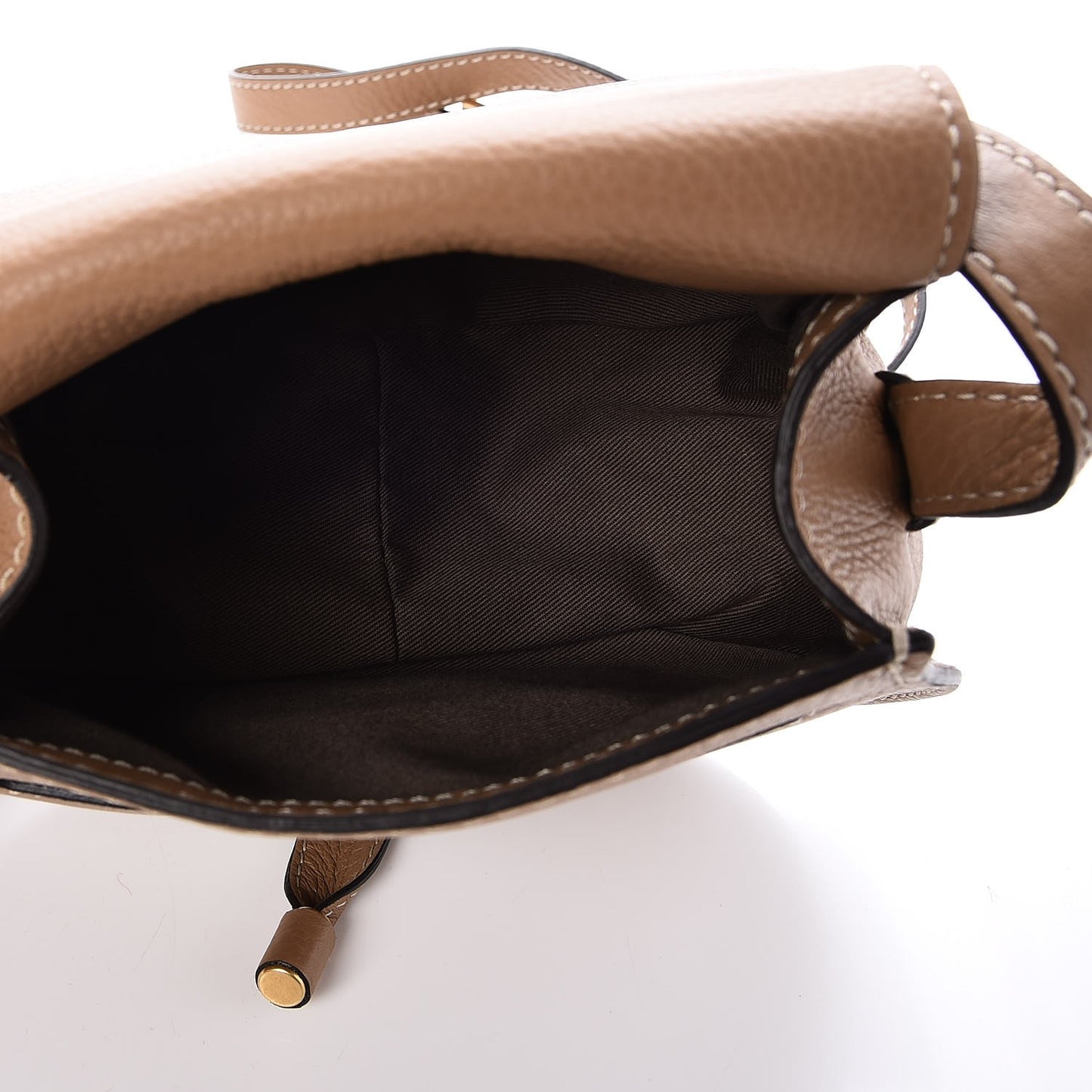 Calfskin Mini Marcie Round Crossbody Bag Nut
