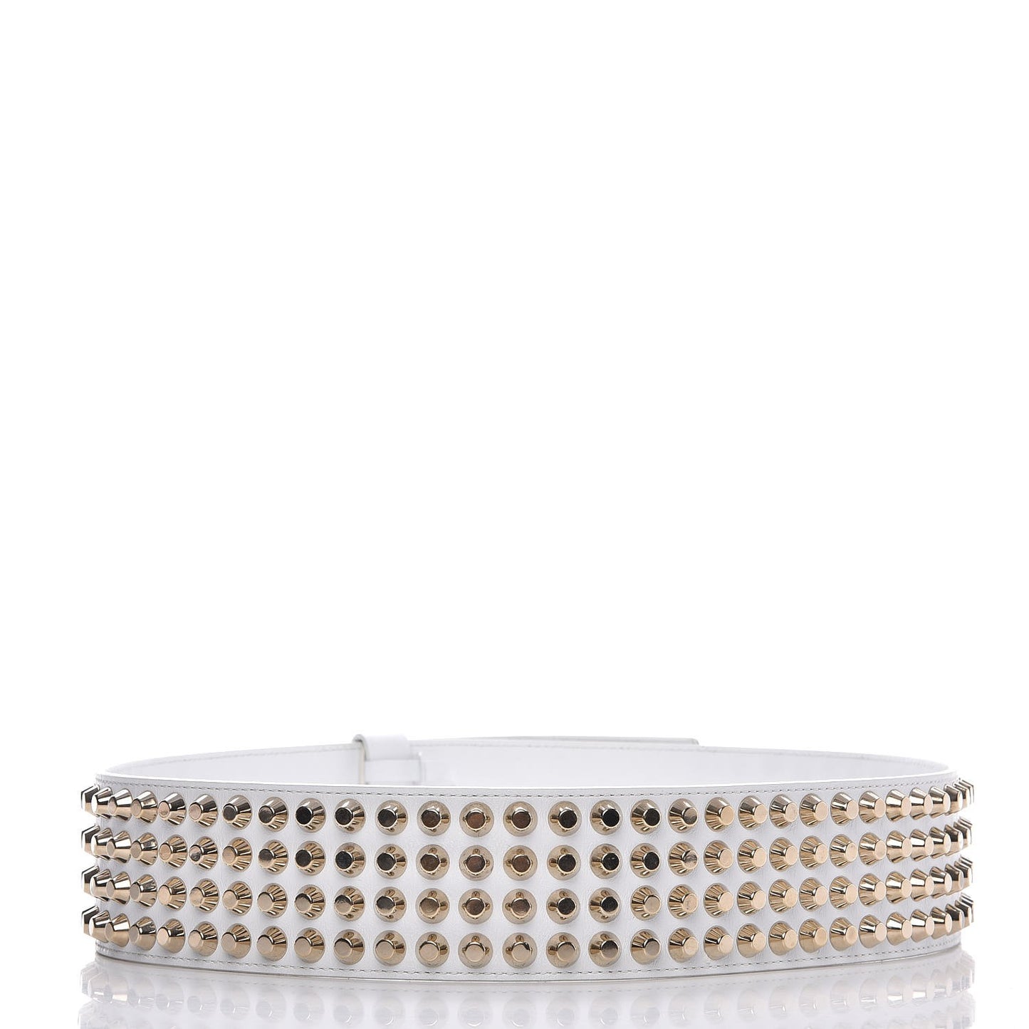 Calfskin Studded Belt 95 White