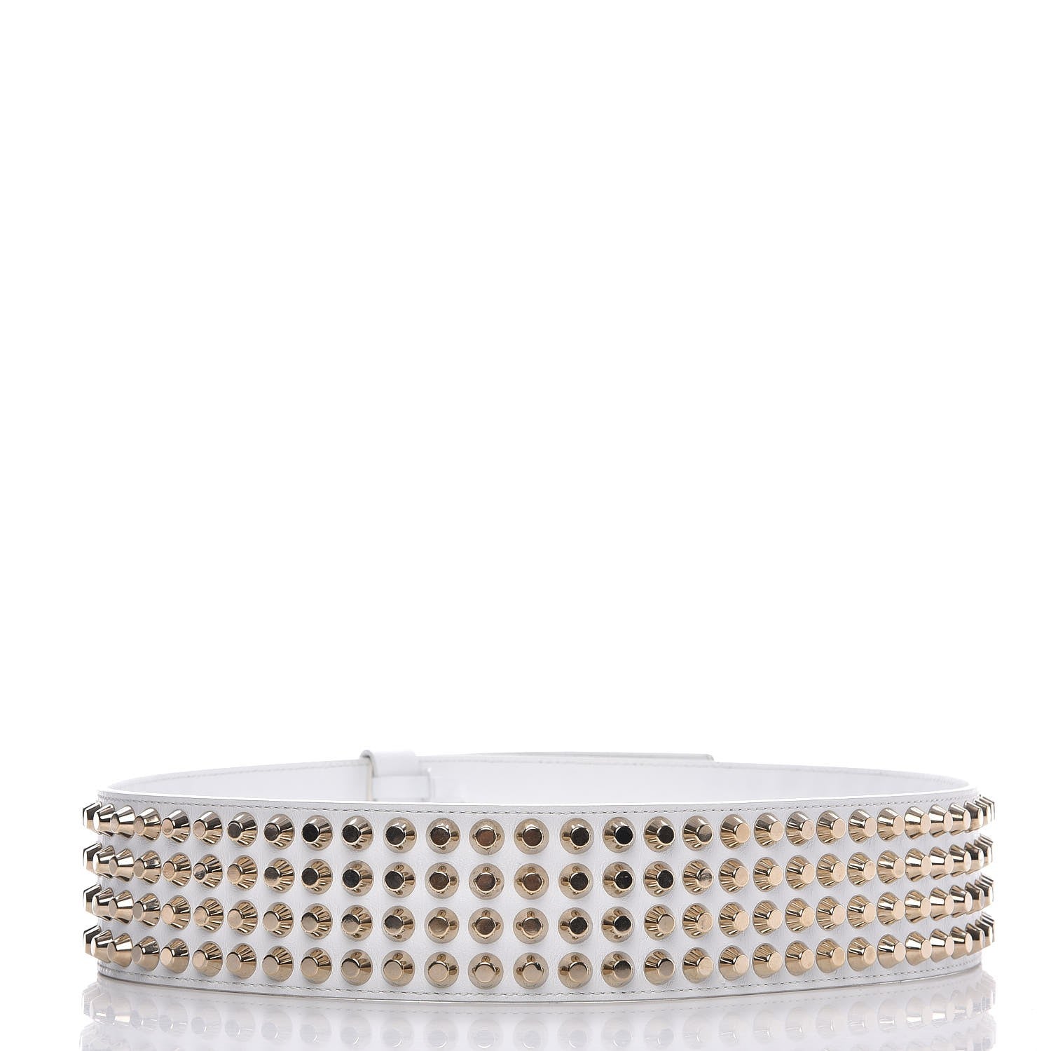 Versace Calfskin Studded Belt 95 White 3 of 6