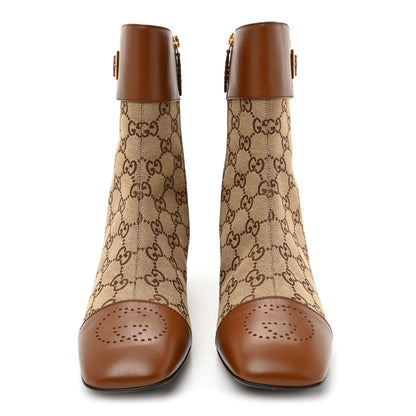 Gucci Monogram Cordovan Lux GG Ankle Boots 41.5 Beige Cuir 2 of 9