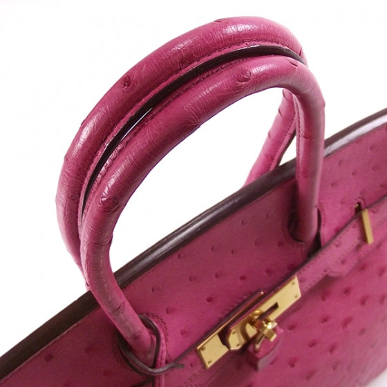 Ostrich Birkin 30 Fuchsia