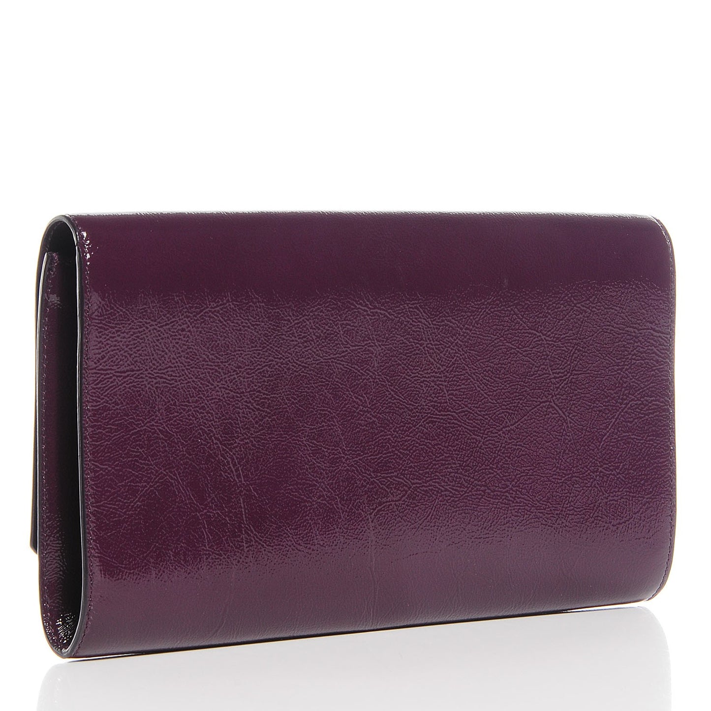 Textured Patent Large Belle De Jour Clutch Violet