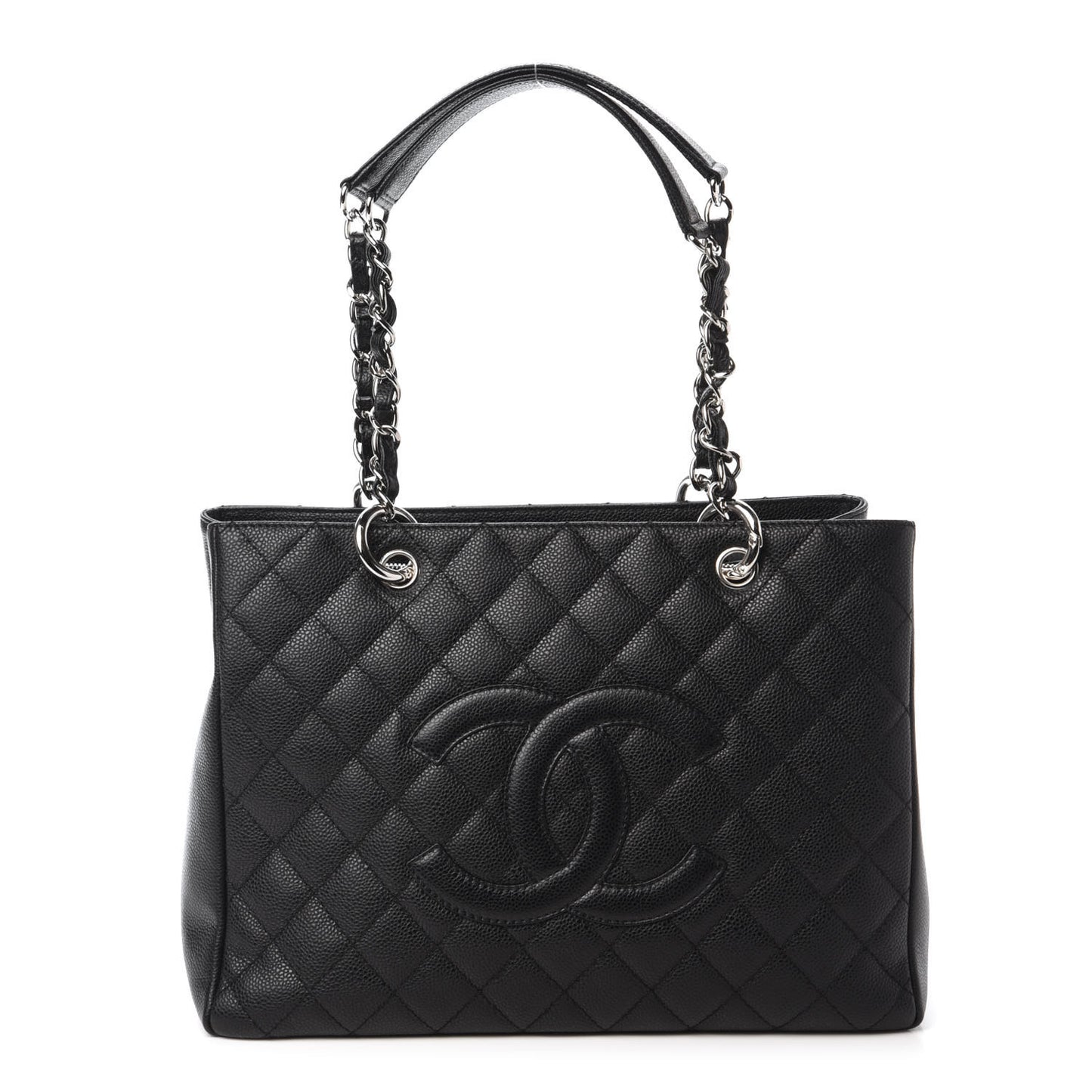 Caviar Quilted Grand Shopping Tote GST Black