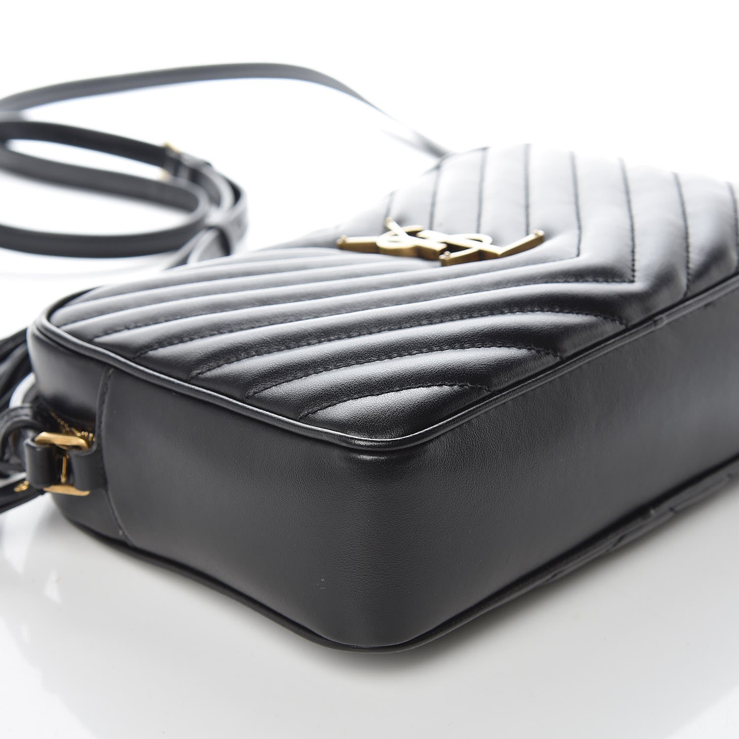 Saint Laurent Calfskin Matelasse Monogram Lou Camera Bag Black 5 of 9