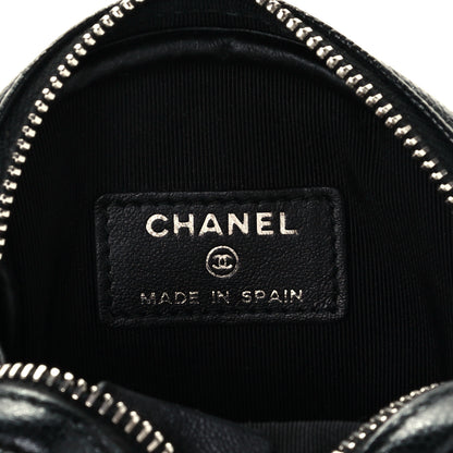 Chanel Iridescent Caviar Quilted Zip Around Classic Coin Purse Black 6 of 9