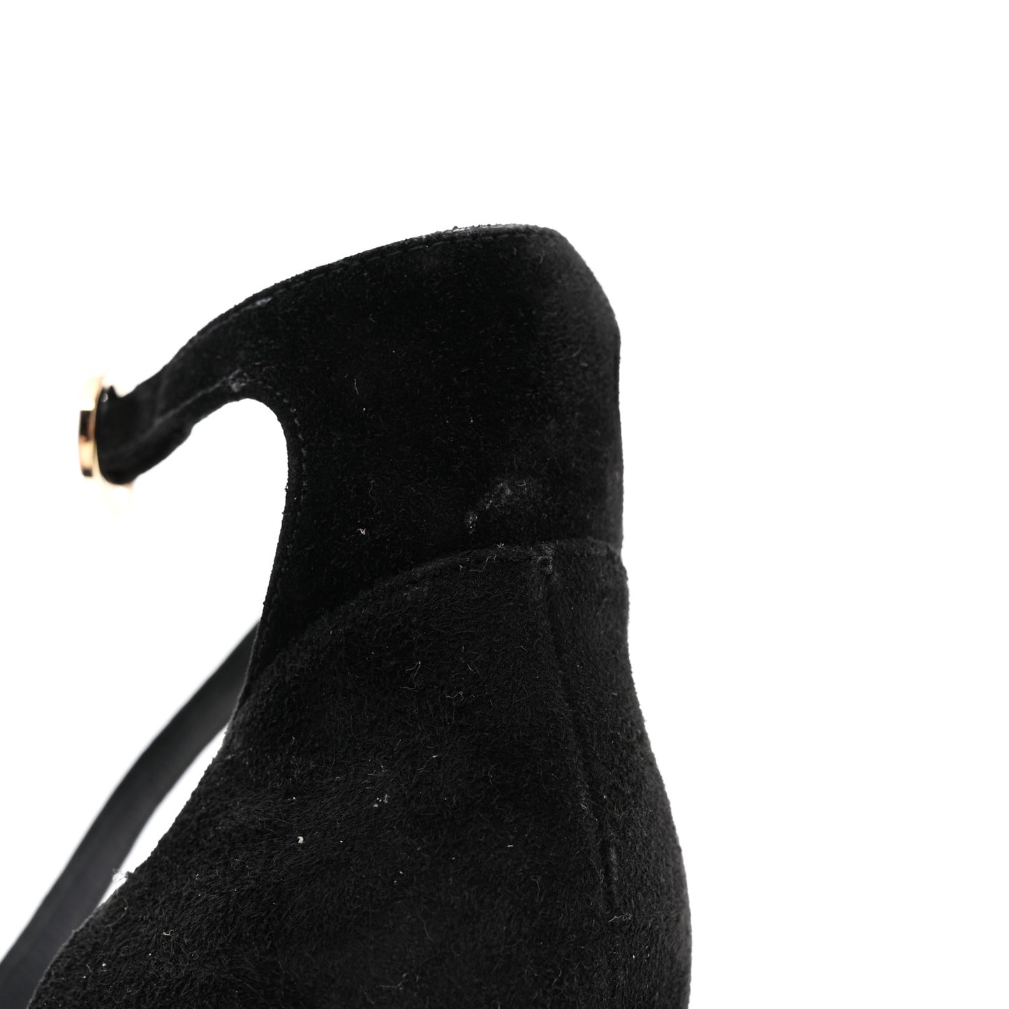 Suede Quilted Logo Sandals 38.5 Black