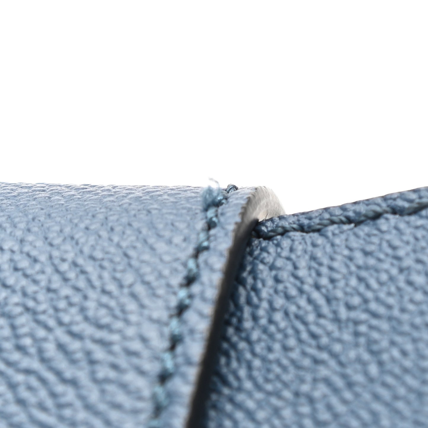 Soft Grain Calfskin Small Buckle Tote Steel Blue
