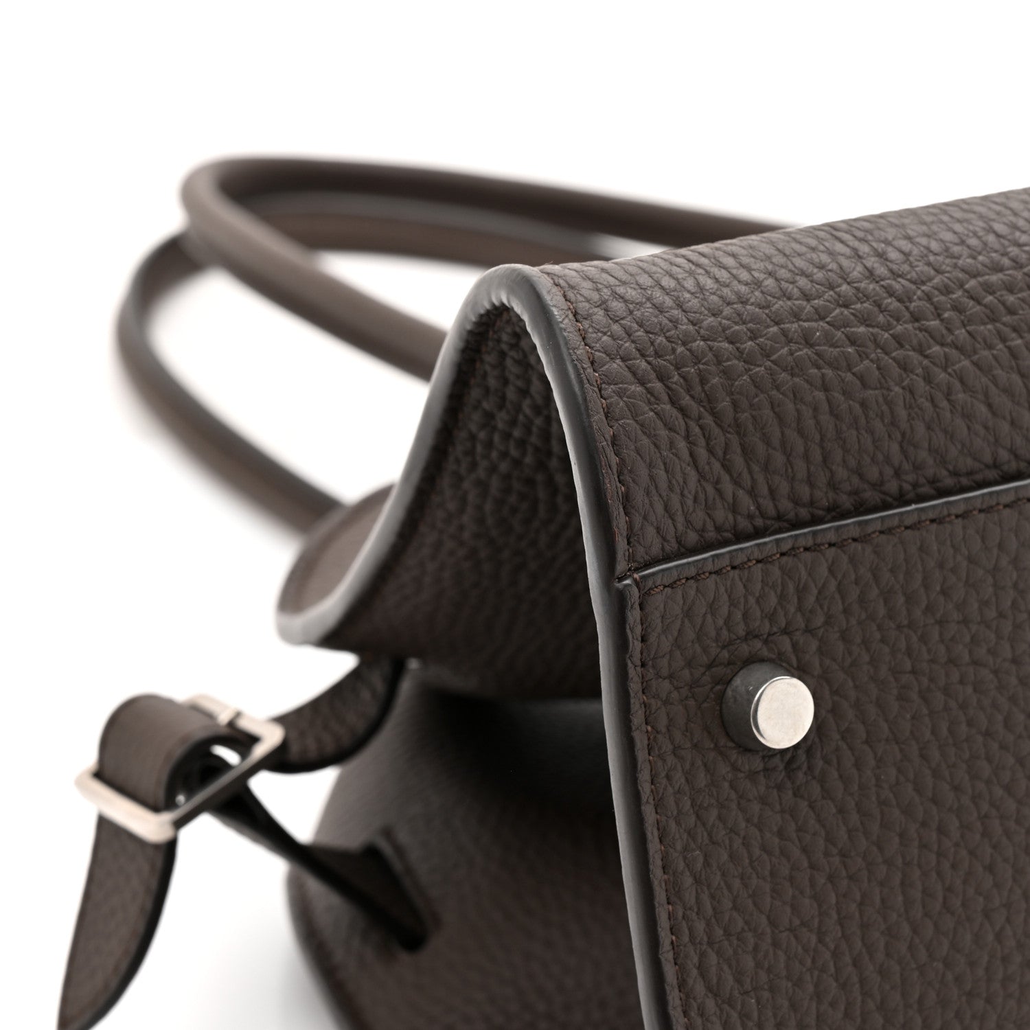 The Row Grained Calfskin Margaux Shoulder 12 Deep Brown 10 of 10