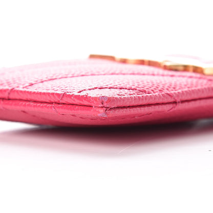 Saint Laurent Grain De Poudre Matelasse Chevron Monogram Credit Card Case Fresh Fuxia 8 of 11