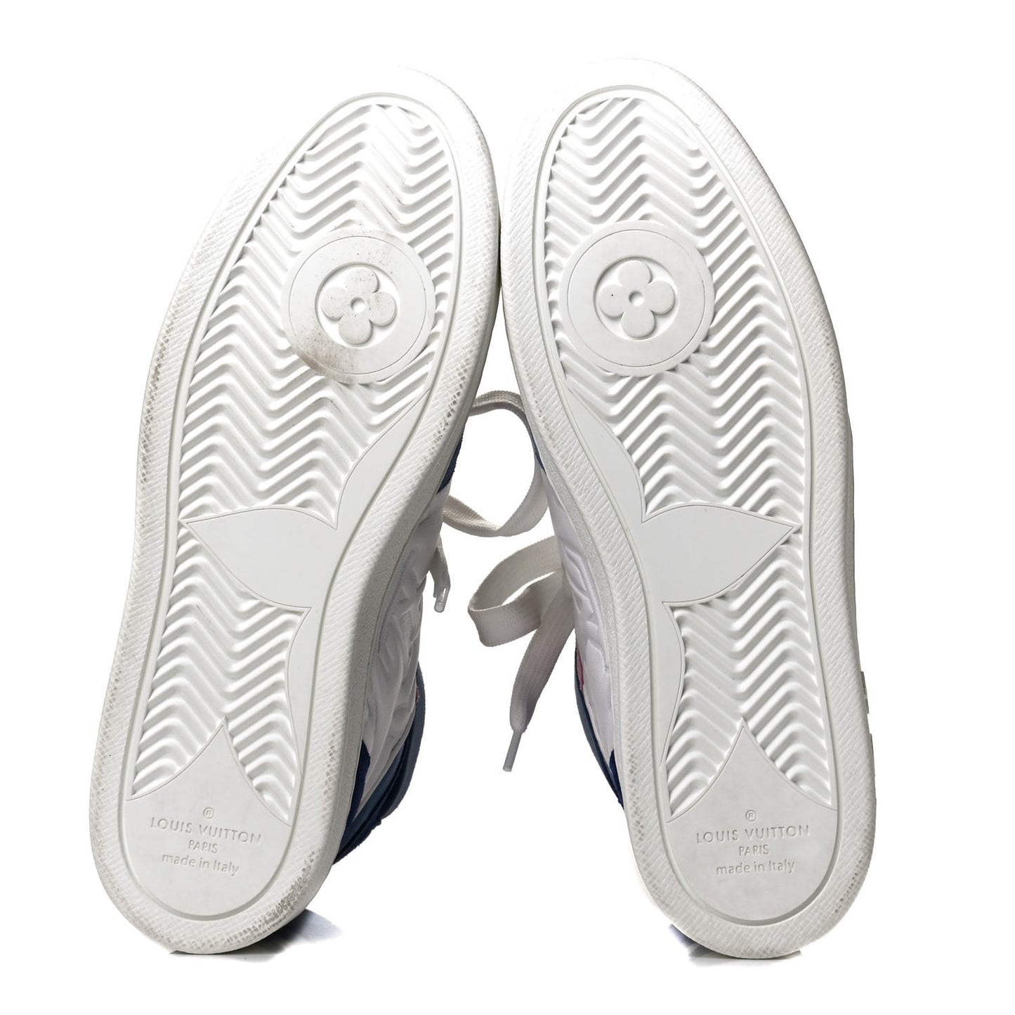 Sheepskin Embossed Suede Calfskin Womens Boombox High-Top Sneakers 38 White Denim Blue