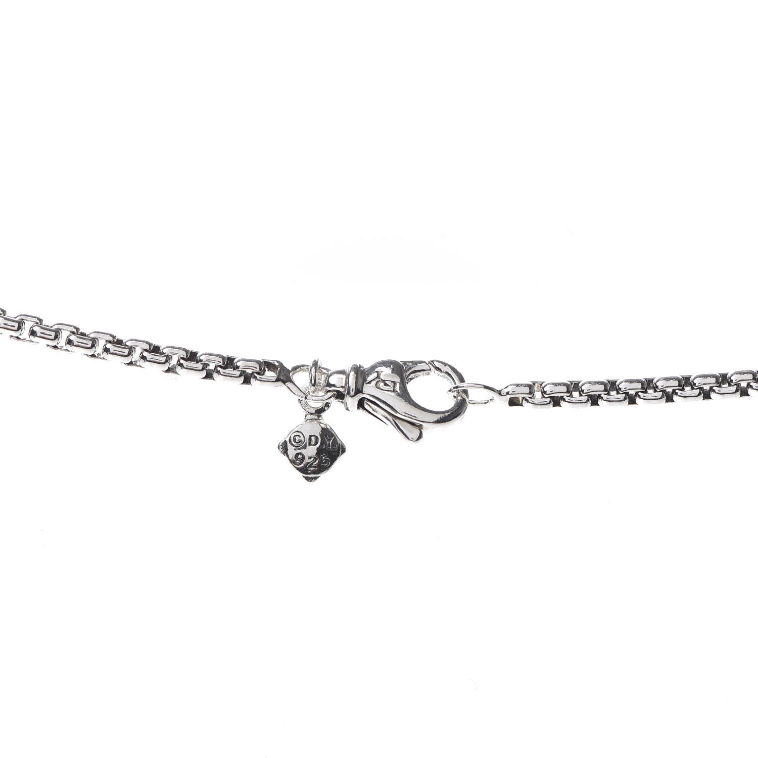 David Yurman Sterling Silver 6 Station Logo Necklace 5 of 5