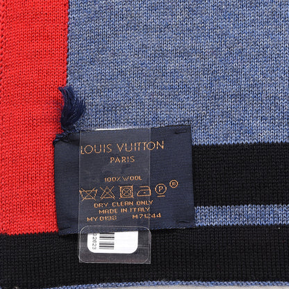 Louis Vuitton Wool Horizon LV Scarf Rouge Blue 4 of 4