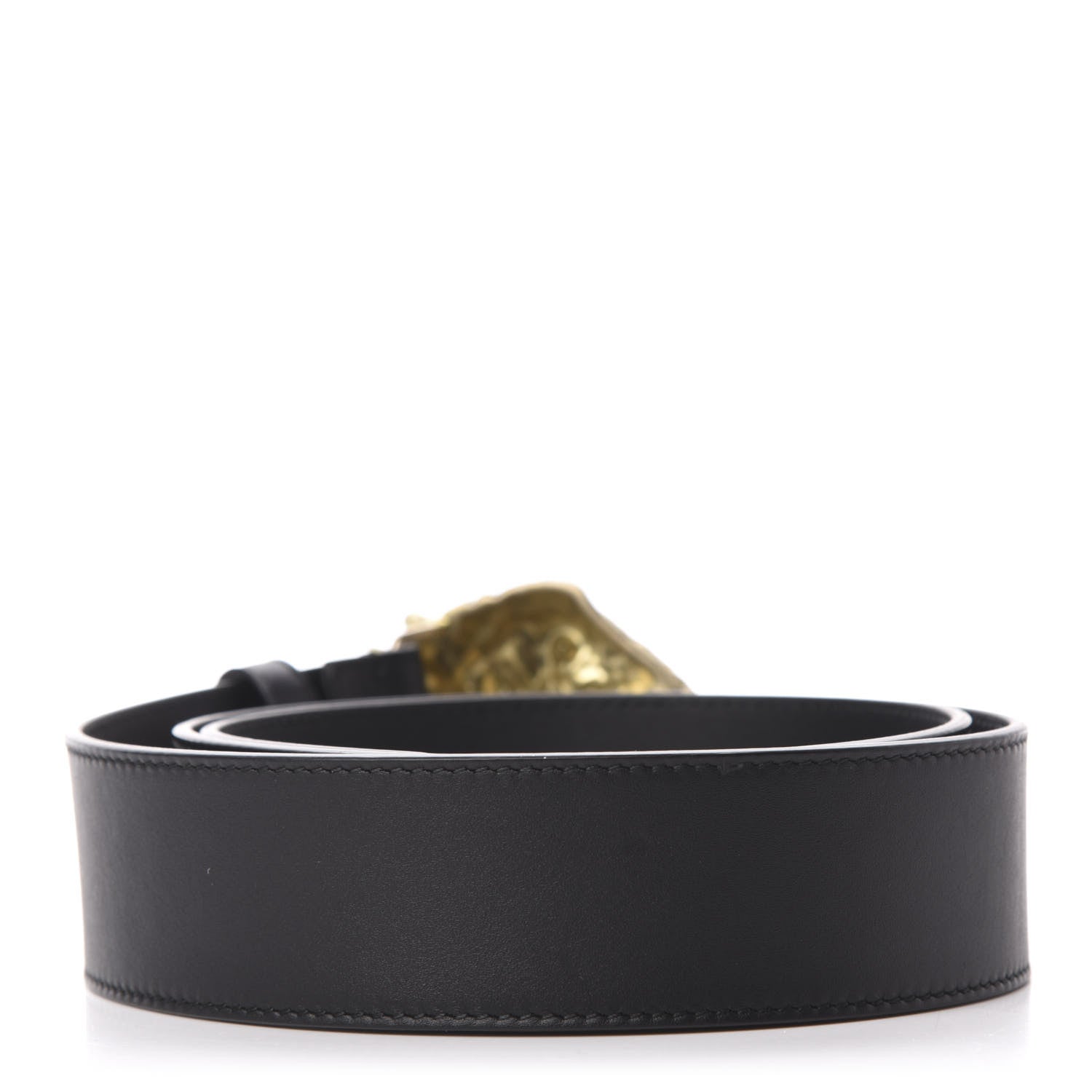 Gucci Calfskin Crystal Feline Belt 90 36 Black 2 of 5