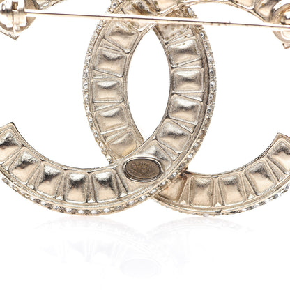 Chanel Baguette Crystal CC Brooch Gold 3 of 5