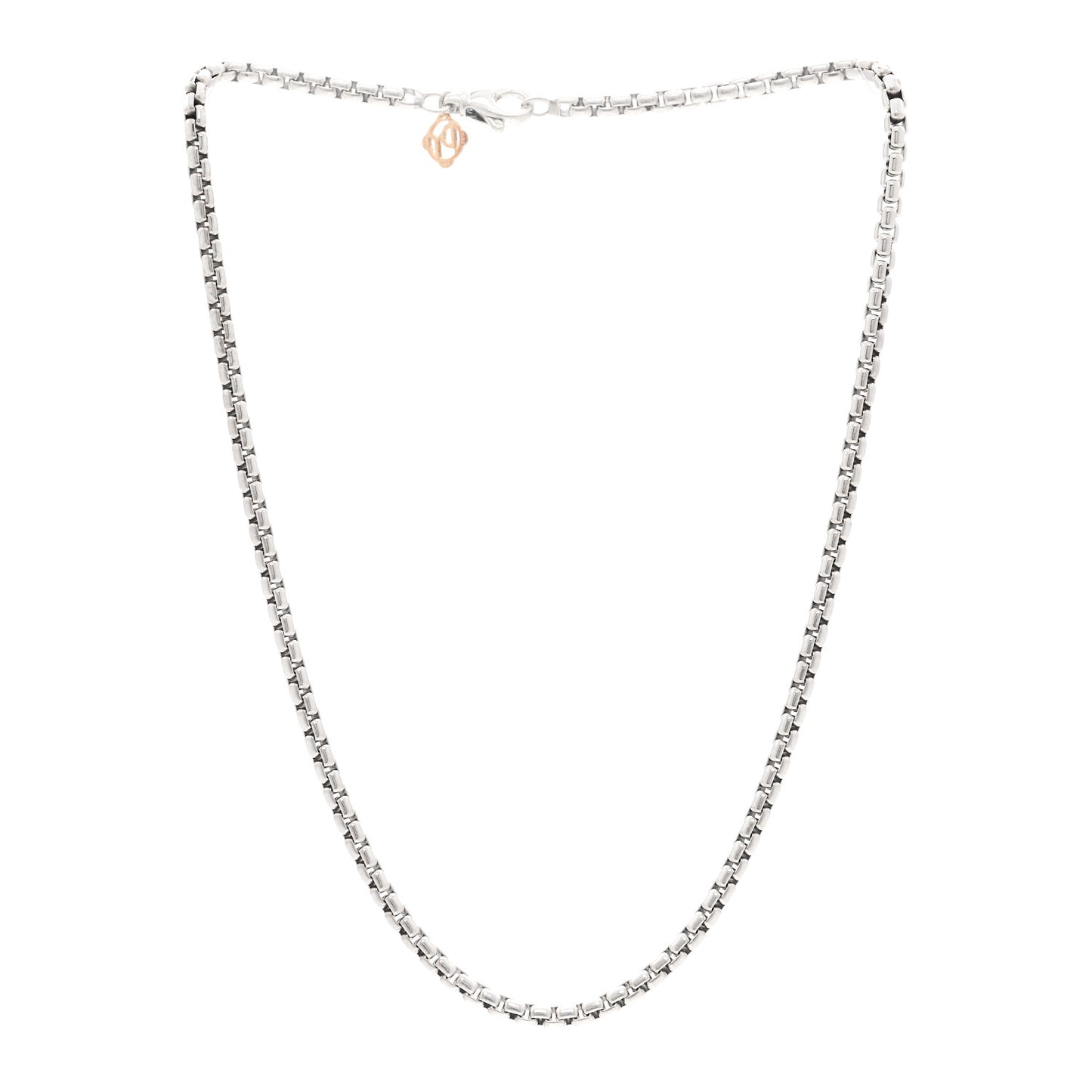 Sterling Silver 14K Yellow Gold 2.7mm Small Box Chain Necklace 16"