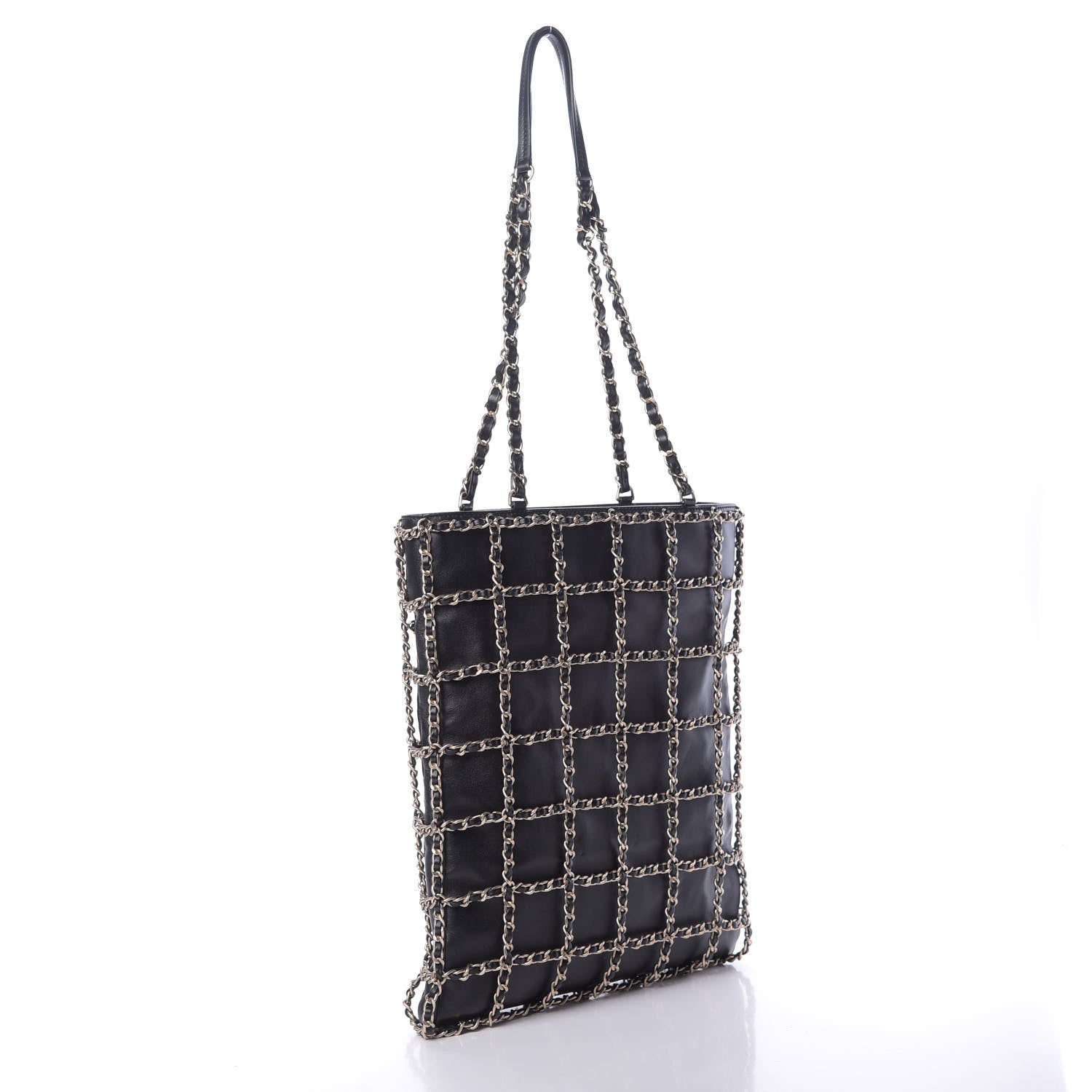 Chanel Lambskin Large Shopping Chain Tote Black 3 of 12