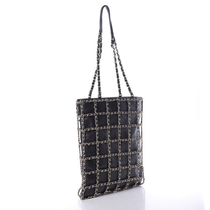 Chanel Lambskin Large Shopping Chain Tote Black 3 of 12