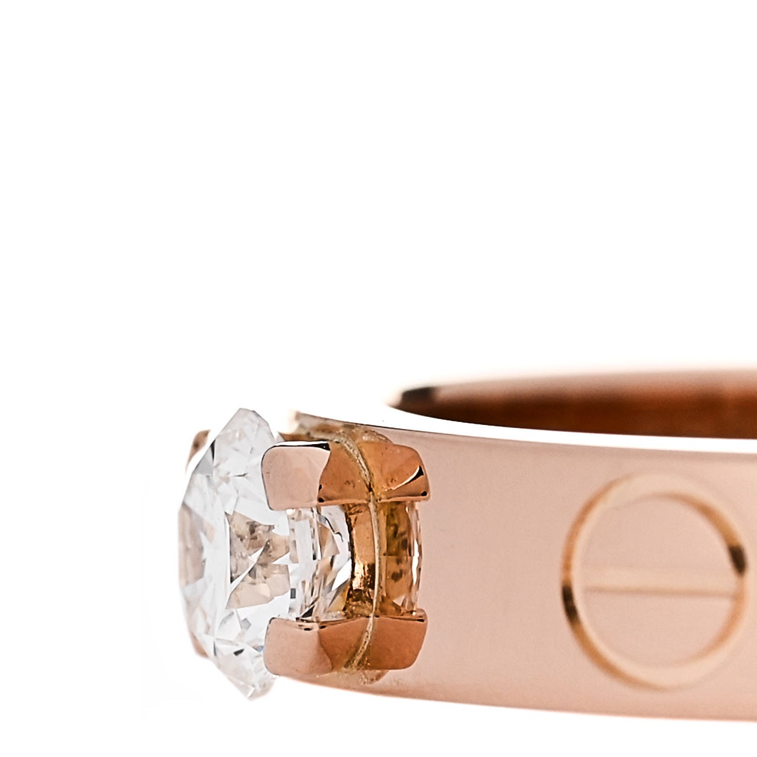 Cartier 18K Pink Gold Diamond .23ct LOVE Solitaire Engagement Ring 47 4 4 of 6