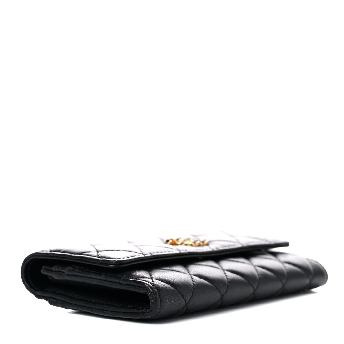 Lambskin Quilted Medium Chanel 19 Flap Wallet Black