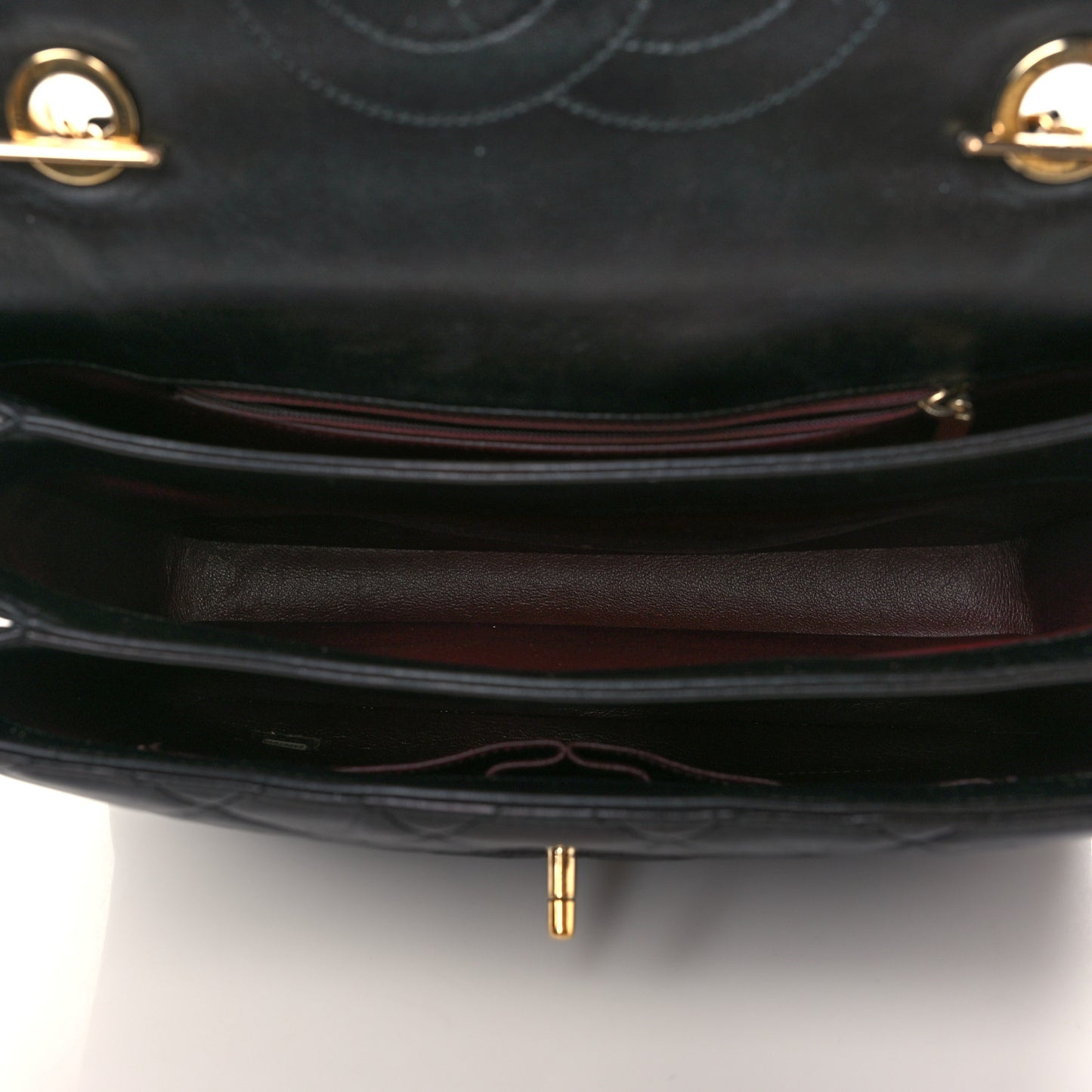 Lambskin Quilted Medium Trendy CC Flap Dual Handle Bag Black