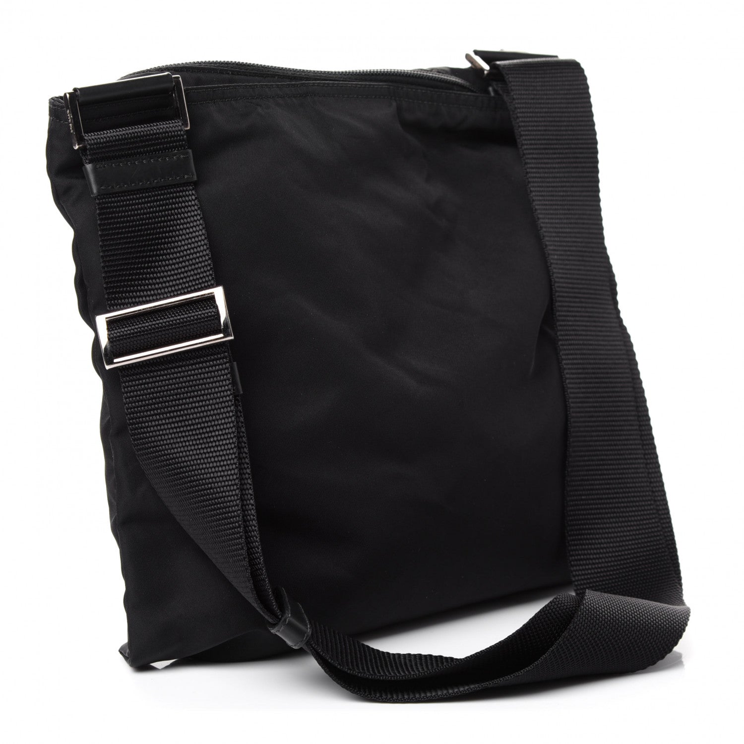 Prada Nylon Vela Flat Messenger Bag Black 2 of 4