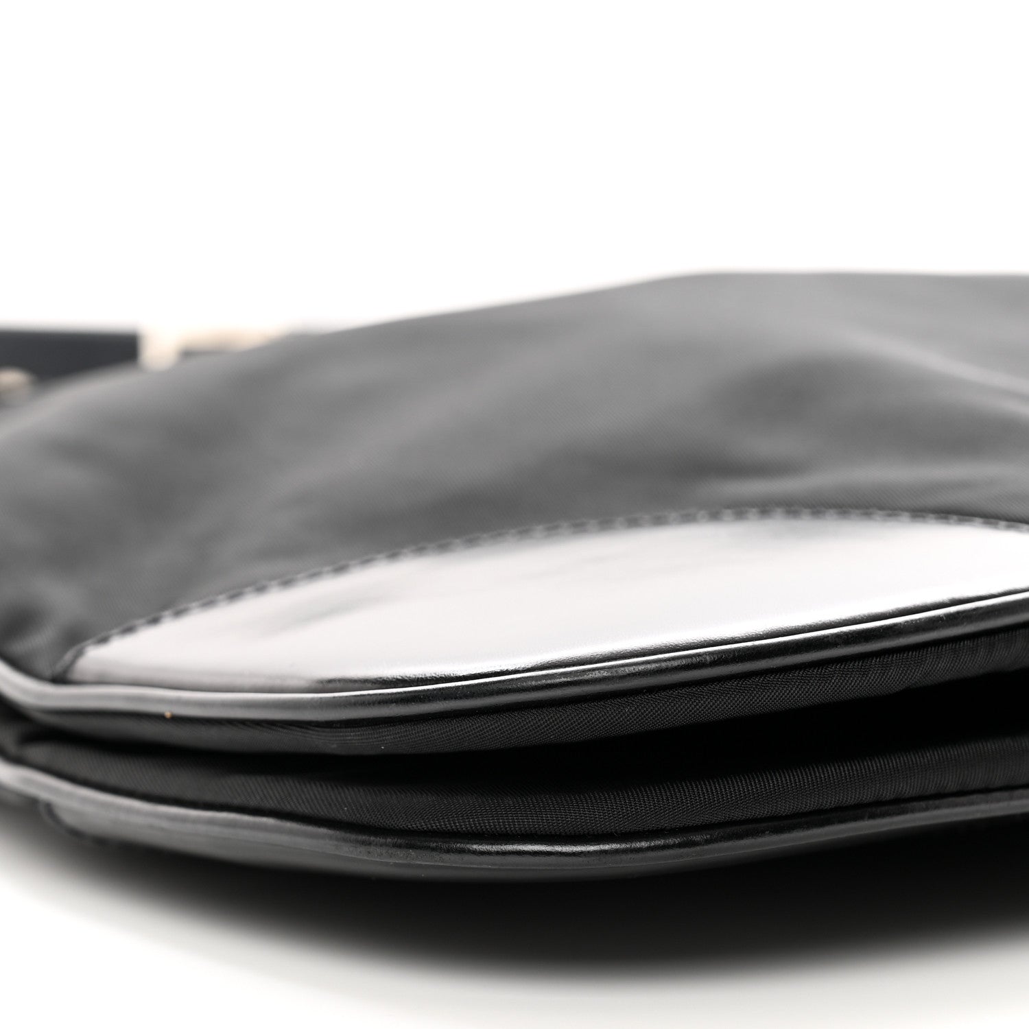Prada Tessuto Nylon Calfskin Flat Messenger Bag Black 8 of 9
